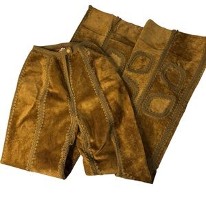 Le Sac New Orleans Handmade Suede Patchwork Flare Pants Uruguay Vintage Small